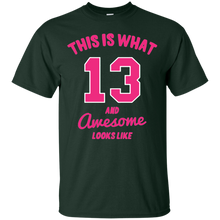 13 AND AWESOME - 13th Birthday Gift T-Shirt Pink T-Shirt