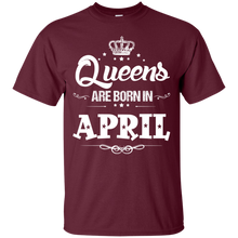 Women_s Women_s Queens Are Born In april - Birthday T-Shirt